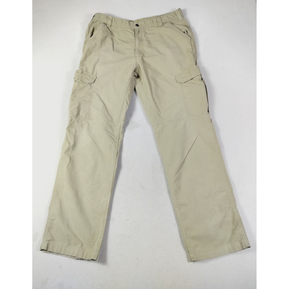 Carhartt Force Cargo Pants Mens 38x34 Beige Relaxed Fit Ripstop Workwear Utility